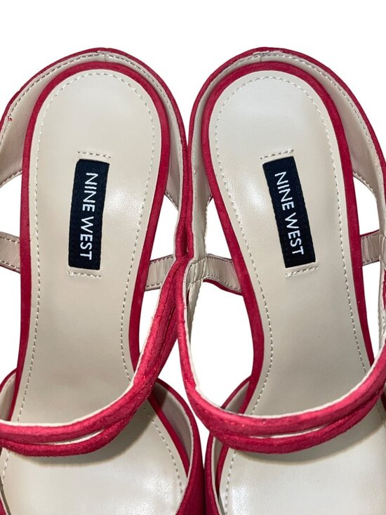 Nine West Women’s Medium Red Suede & Leather Sing Pointed Toe Heels Size 8.5M - Picture 6 of 10
